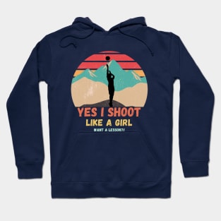 Shoot like a girl Basketball Hoodie